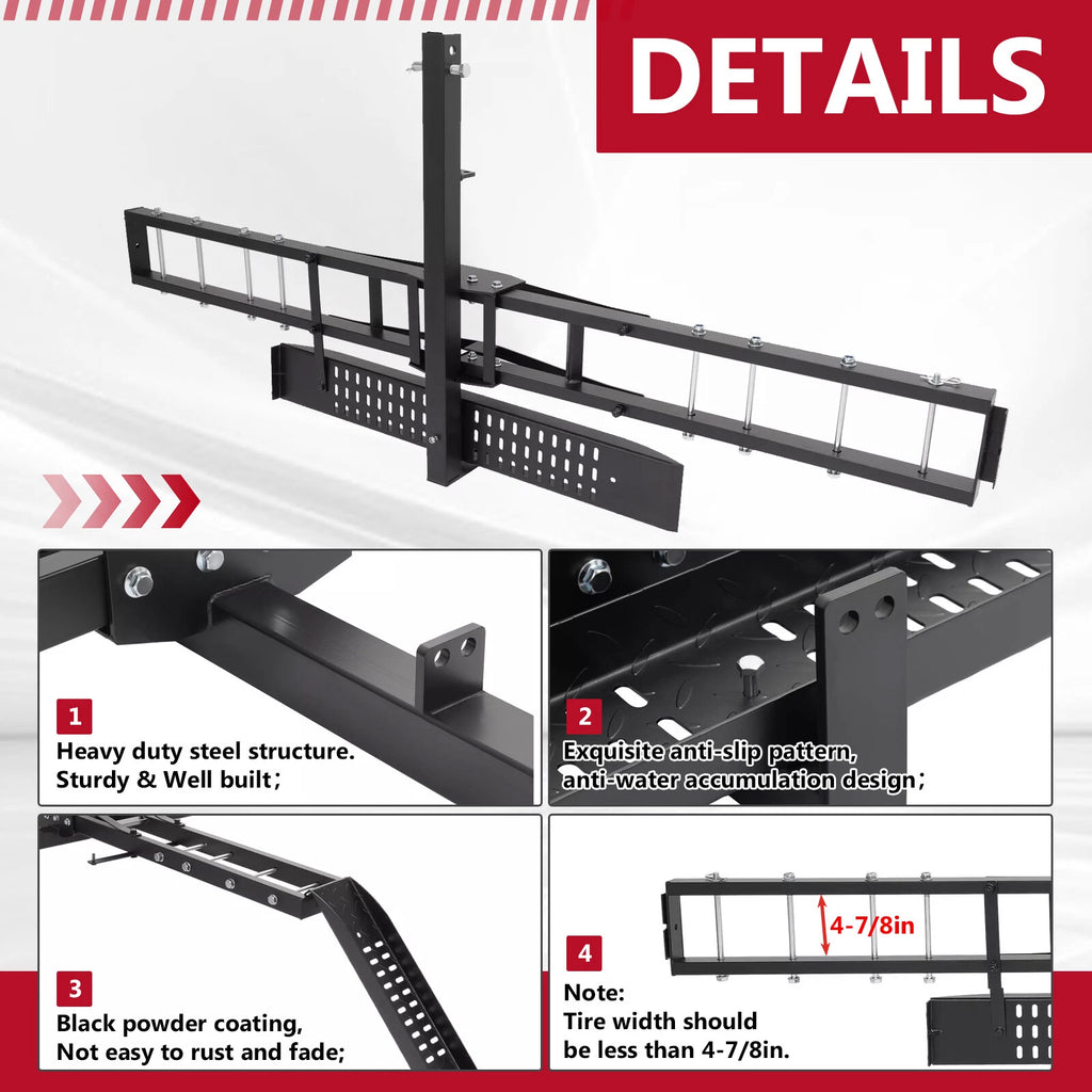 Hitch-Mount Motorcycle Carrier for Truck (75")