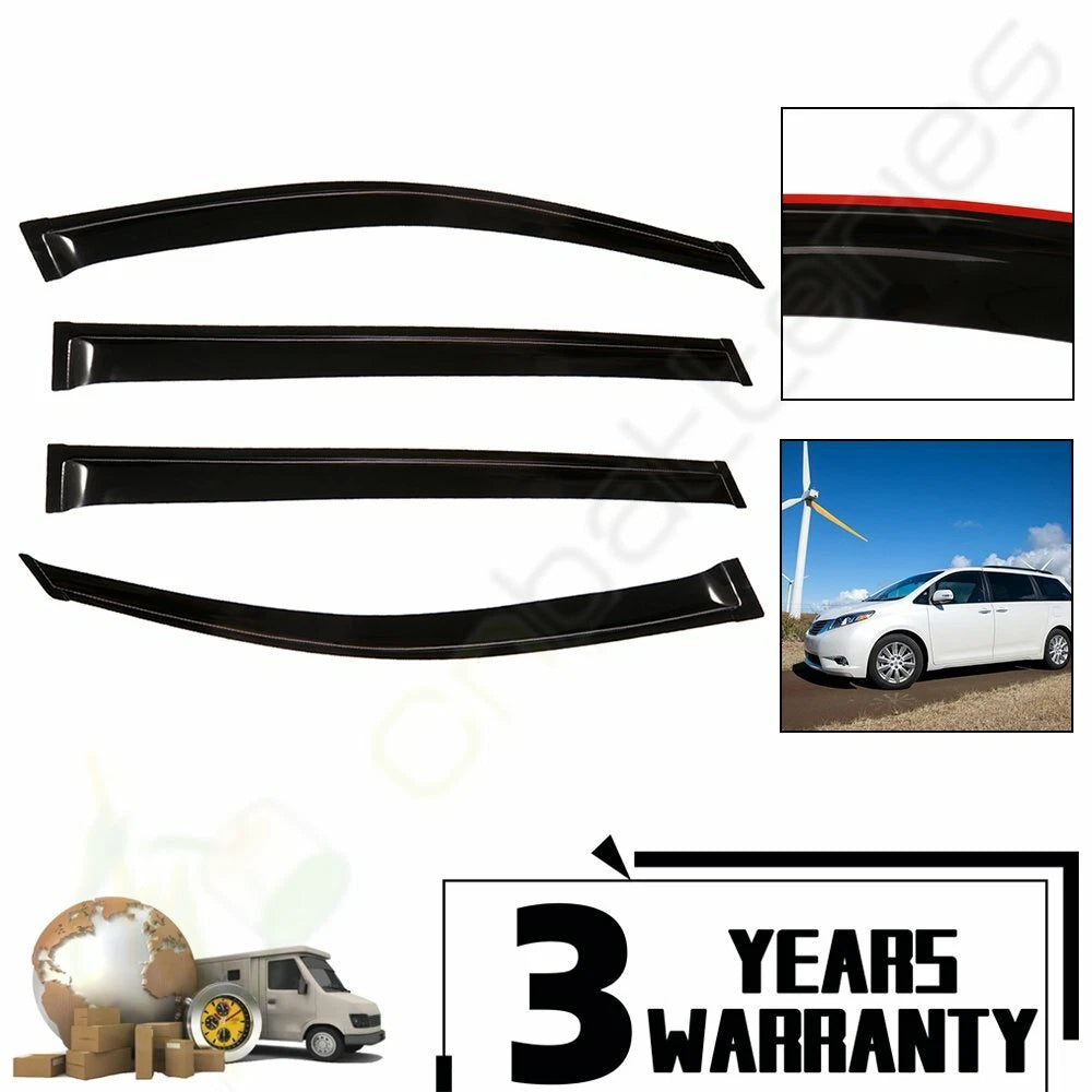 Set of 4 Window Visor Rain Guards for Toyota Sienna (2004–2009)