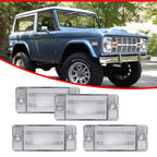 Set of 4 Clear Front Rear Side Marker Lights for Ford Bronco F-Series (1970–1977)