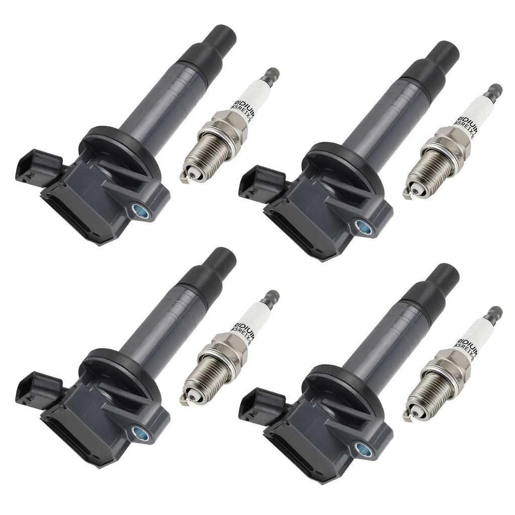 Set of 4 Ignition Coils & Spark Plugs for Toyota Chevrolet Prizm Pontiac Vibe (1997–2008) UF247