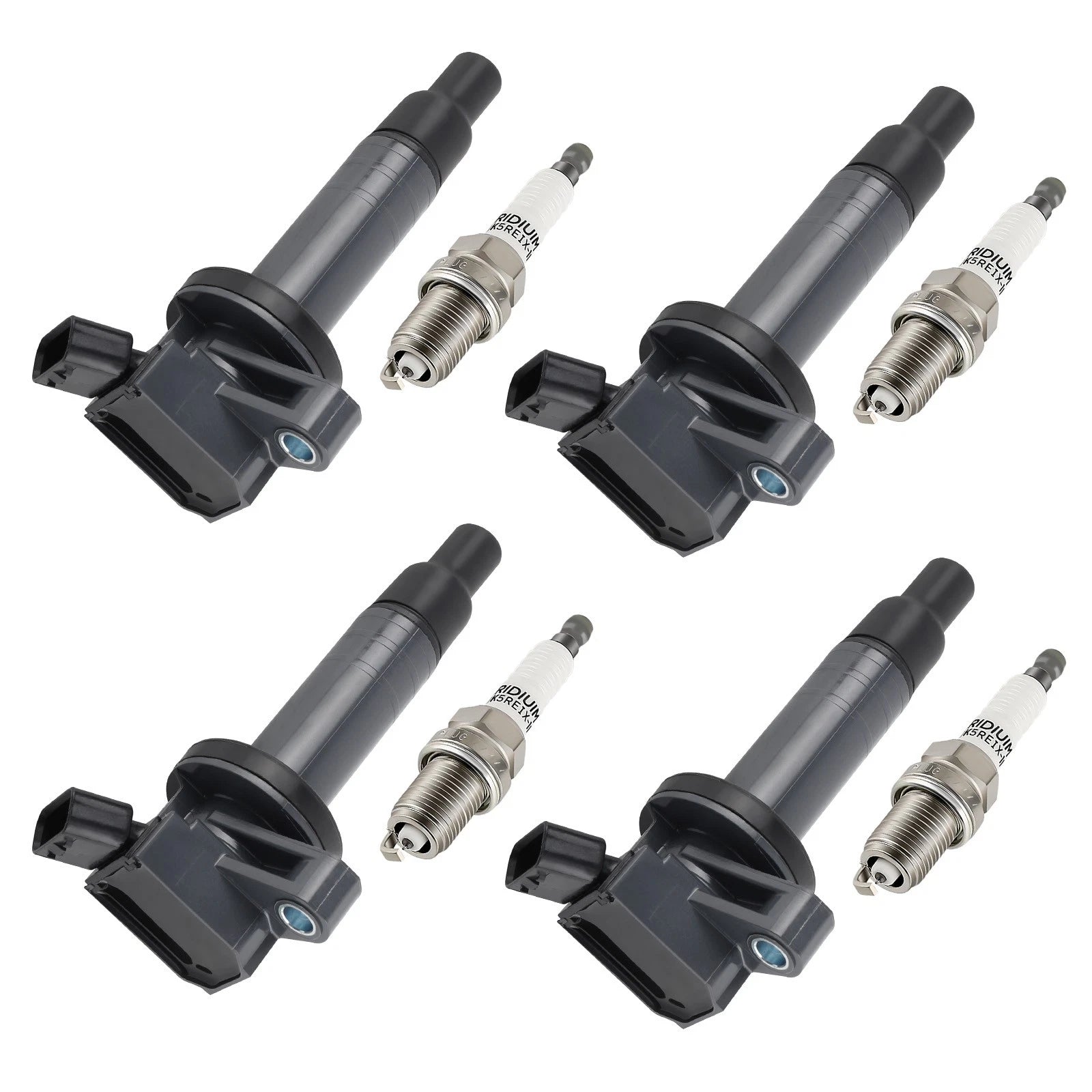 Set of 4 Ignition Coils & Spark Plugs for Toyota Chevrolet Prizm Pontiac Vibe (1997–2008) UF247