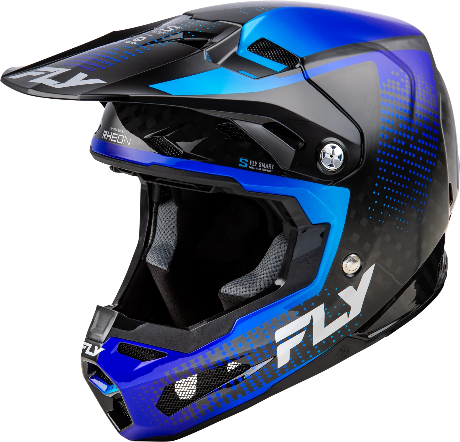Fly Racing Formula S Carbon Helmet for Offroad (X-Large, Black/Blue)