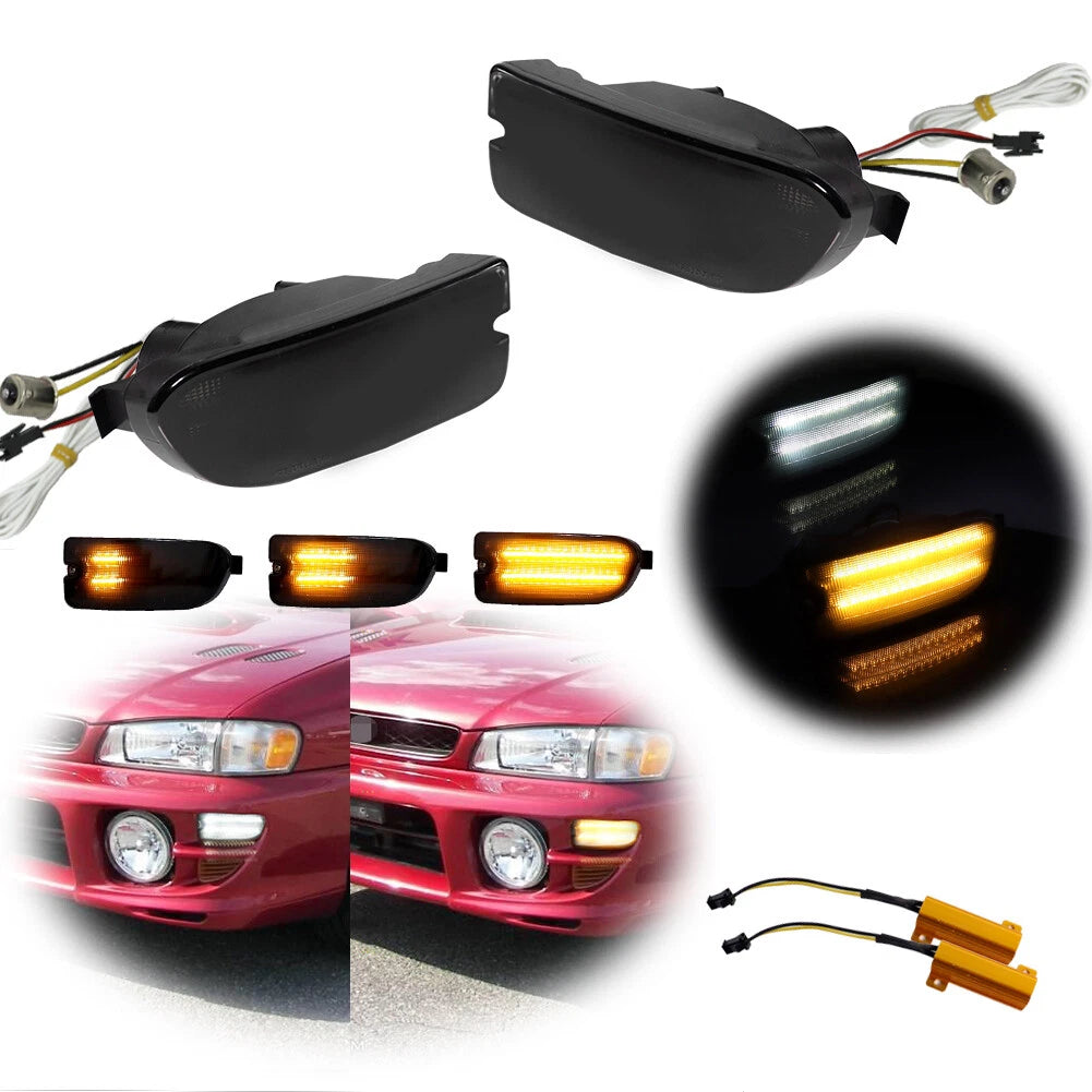 Smoked Front Corner Turn Signal with Amber LED for Subaru Impreza (1999–2001)