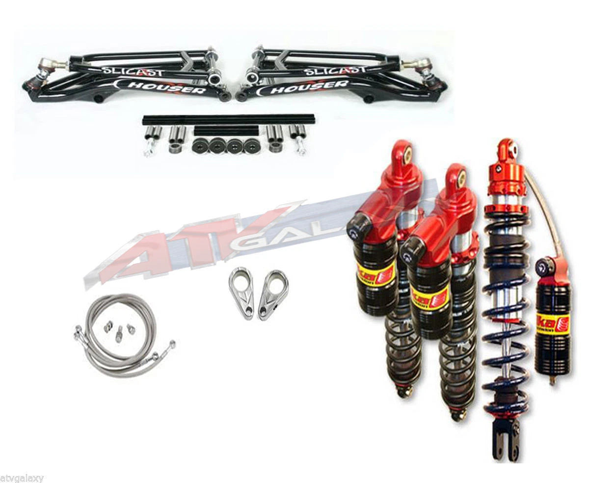 Houser +1/2 Slicast A-Arms + Elka Legacy 3 Shocks for Yamaha YFZ 450 (2004–2023)