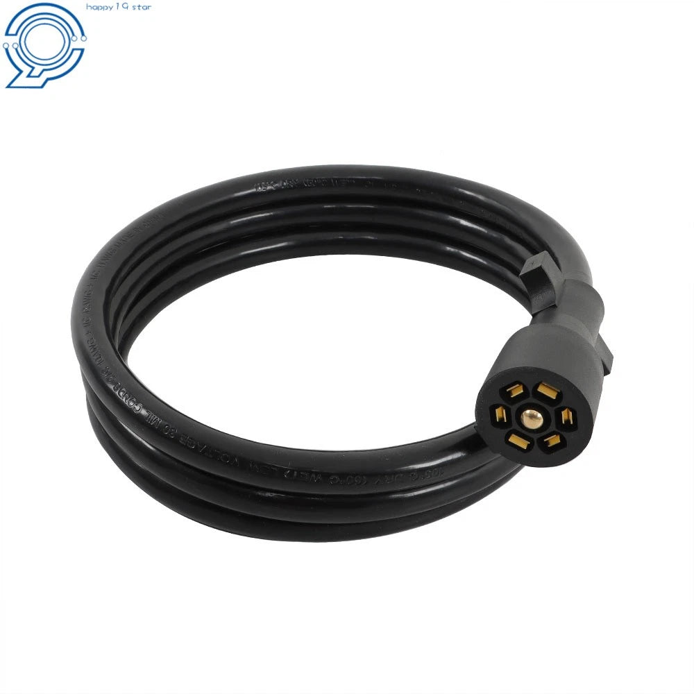 7 Way Plug Inline Trailer Cord for Heavy Duty Trailers (6 Feet)