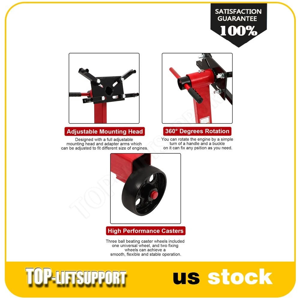 Engine Stand for Auto Car Truck (1000lbs Capacity, 360 Degree Head)