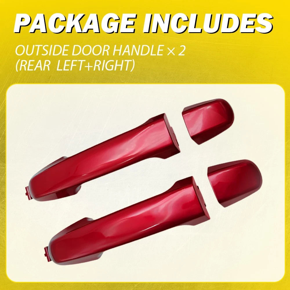 2X Red Outer Exterior Door Handle for Toyota Camry (2012-2017)