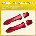 2X Red Outer Exterior Door Handle for Toyota Camry (2012-2017)