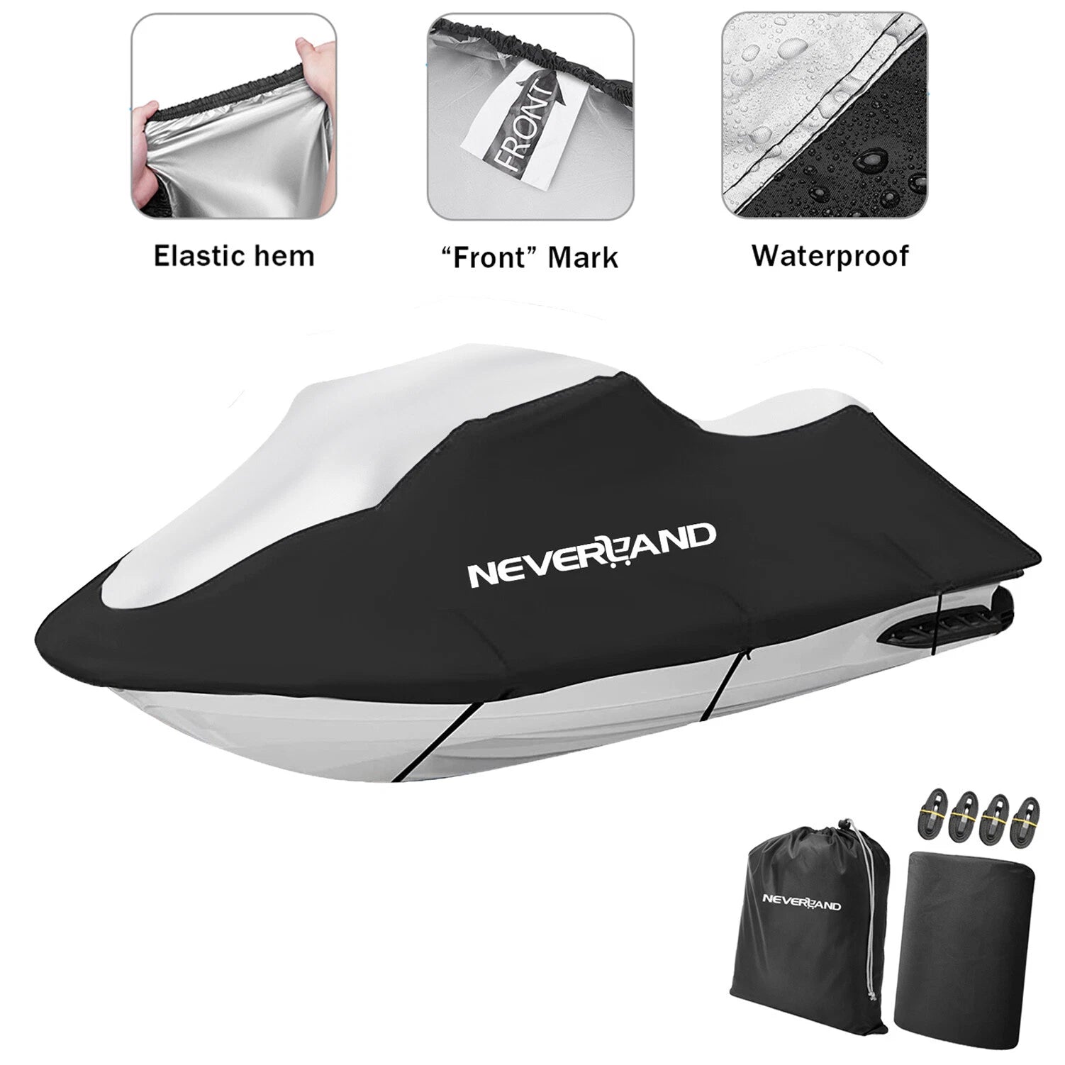 Trailerable Jet Ski Cover for Sea Doo GTI 230 (Waterproof, Sun, Rain, Snow)
