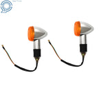 Set of 2 Amber Chrome Turn Signal Indicator Lights for Honda