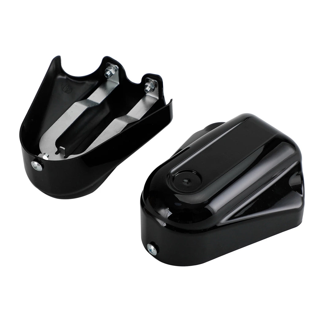 Bar Shield Rear Axle Covers for Harley Softail FLS FLSTN (2008–2017) Black