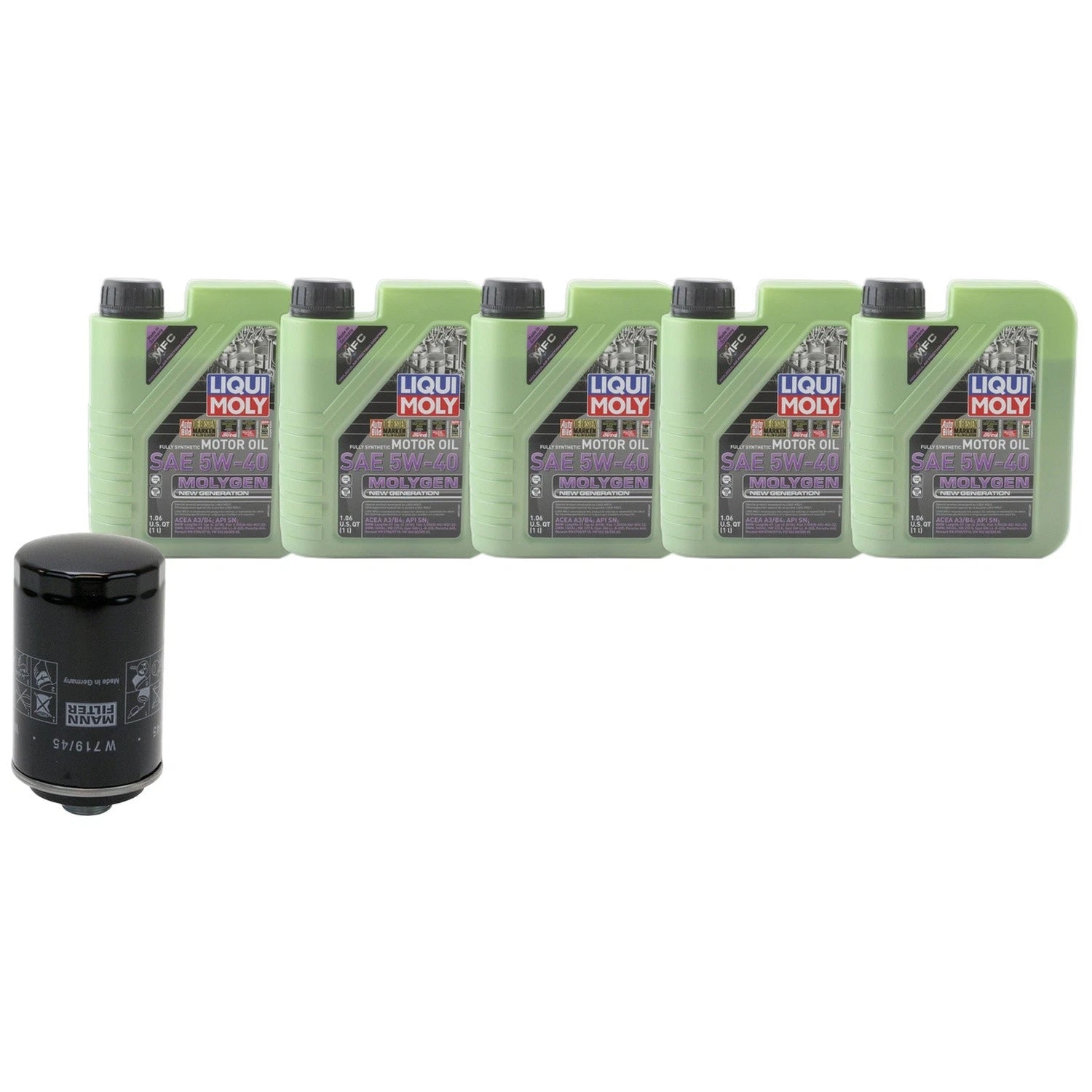 5L Liqui Moly Molygen 5W-40 Engine Oil Change Kit for Jetta Tiguan (2011–2023)