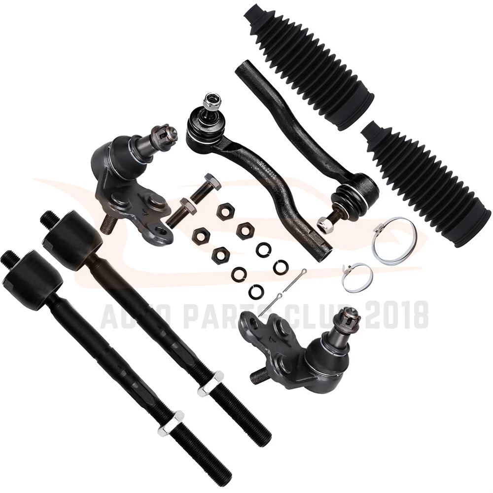 Set of 8 Front Lower Ball Joints & Tie Rods for Toyota Sienna (2004–2010)