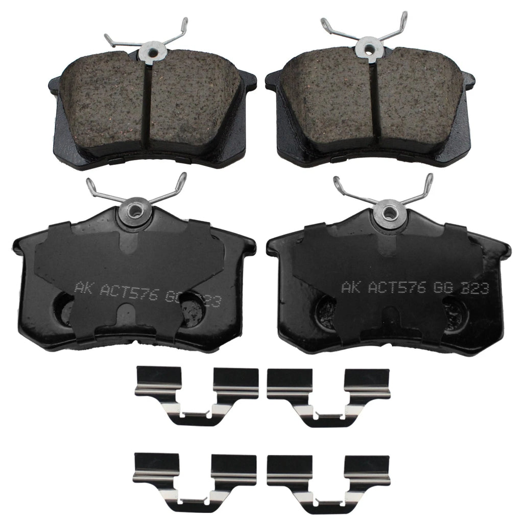 DuraGo Rear Rotors & Akebono EURO Ceramic Brake Pads Kit for Eos Golf Jetta (2006–2015)