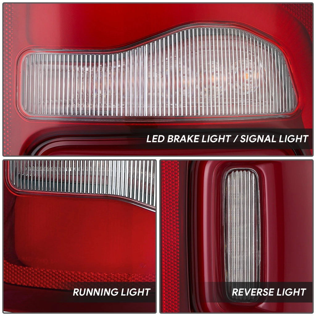 Right Side Tail Light Assembly for Ram 1500 (2019–2024) Chrome Red LED