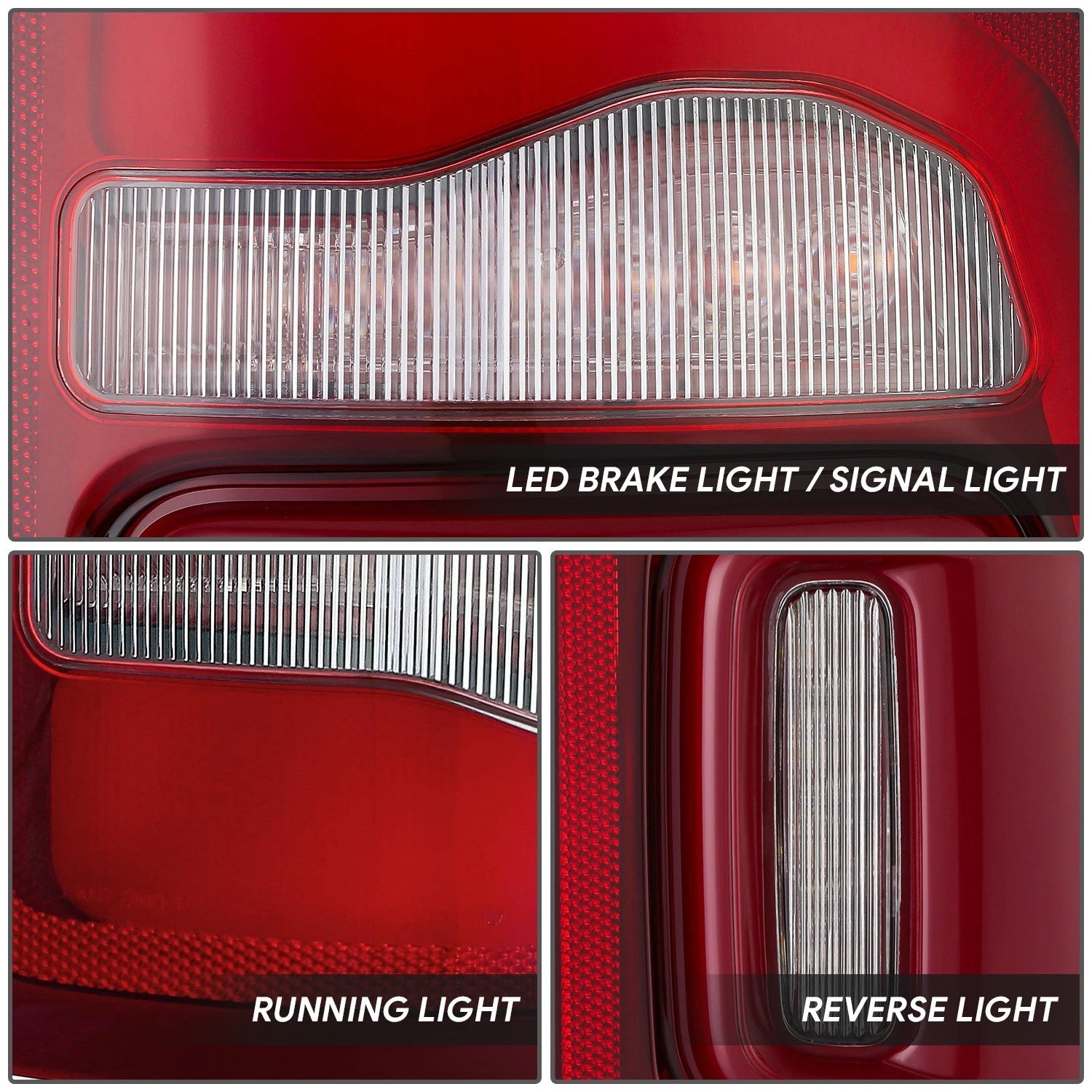 Right Side Tail Light Assembly for Ram 1500 (2019–2024) Chrome Red LED