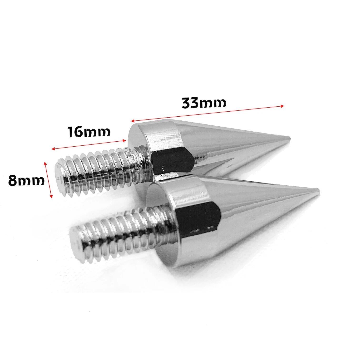 2X Windscreen Fairing Spike Bolt Kit Chrome Stud M8 8mm for CBR GSXR YZF