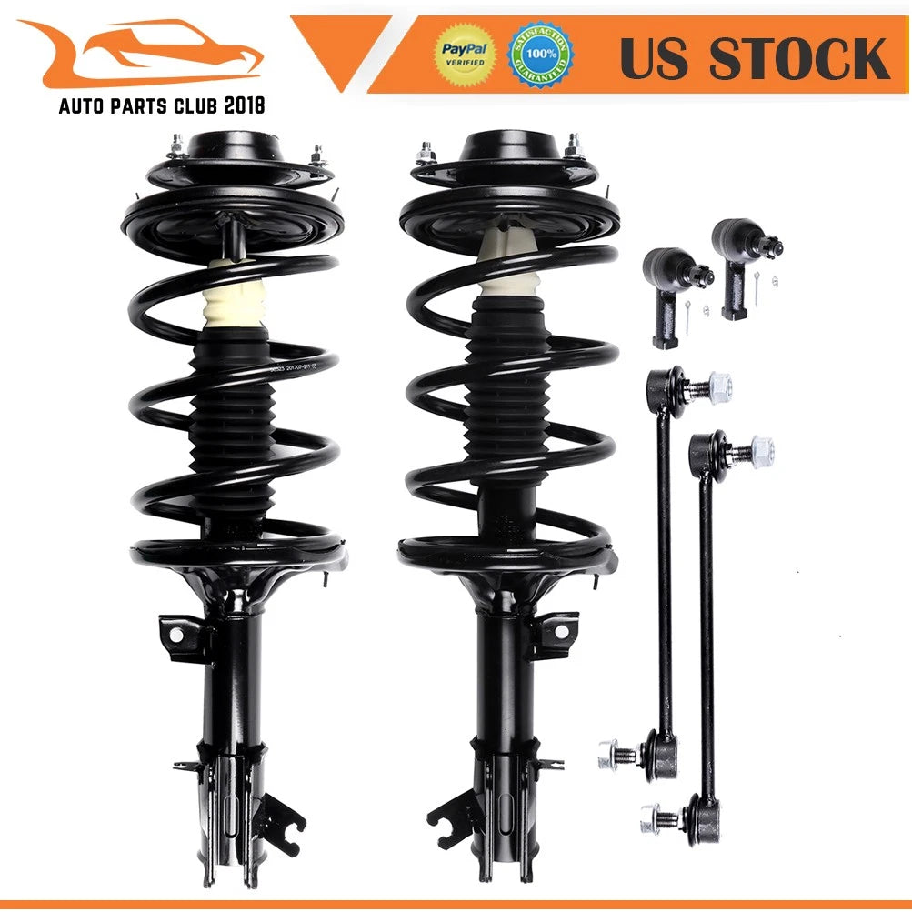 Set of 6 Front Struts Tie Rod Sway Bar Link for Hyundai Santa Fe (2001–2006)