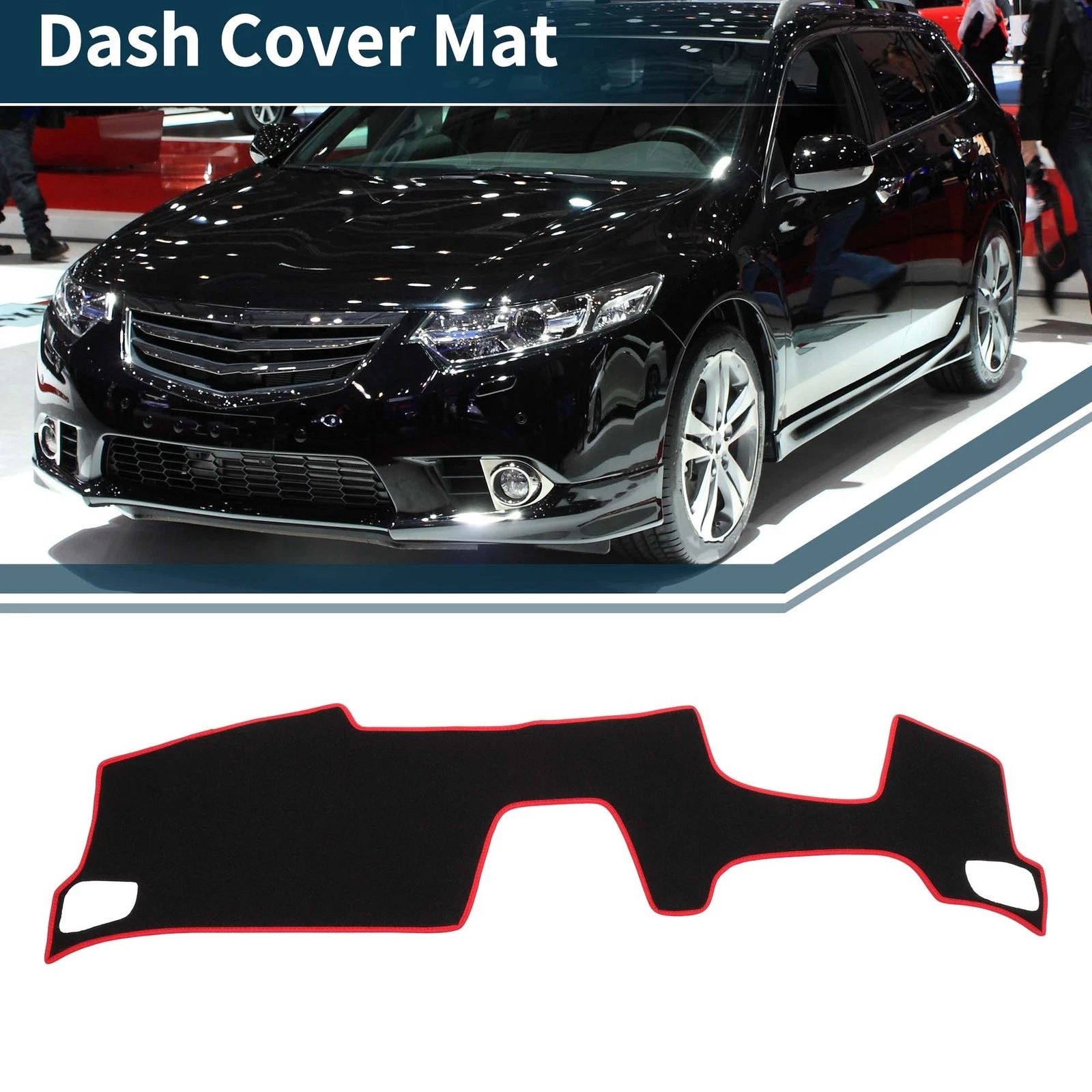 Dashboard Dash Cover Mat for Honda Accord (2024) Black Red