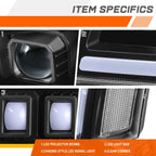LED DRL Sequential Turn Signal Projector Headlights for Silverado (2003–2007)