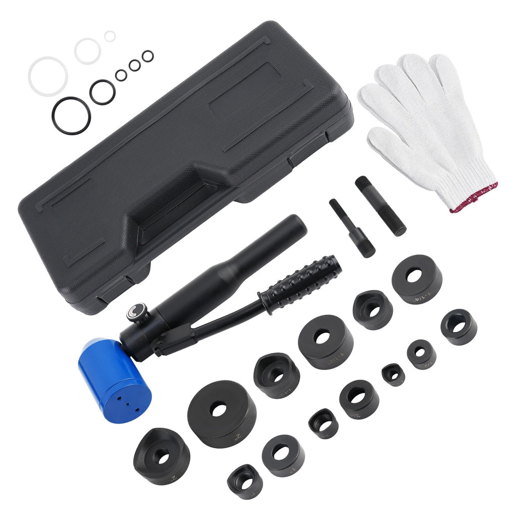 Hydraulic Knockout Hole Punch Driver Kit 1/2 to 2 inch KO Tool Kit New 8TON