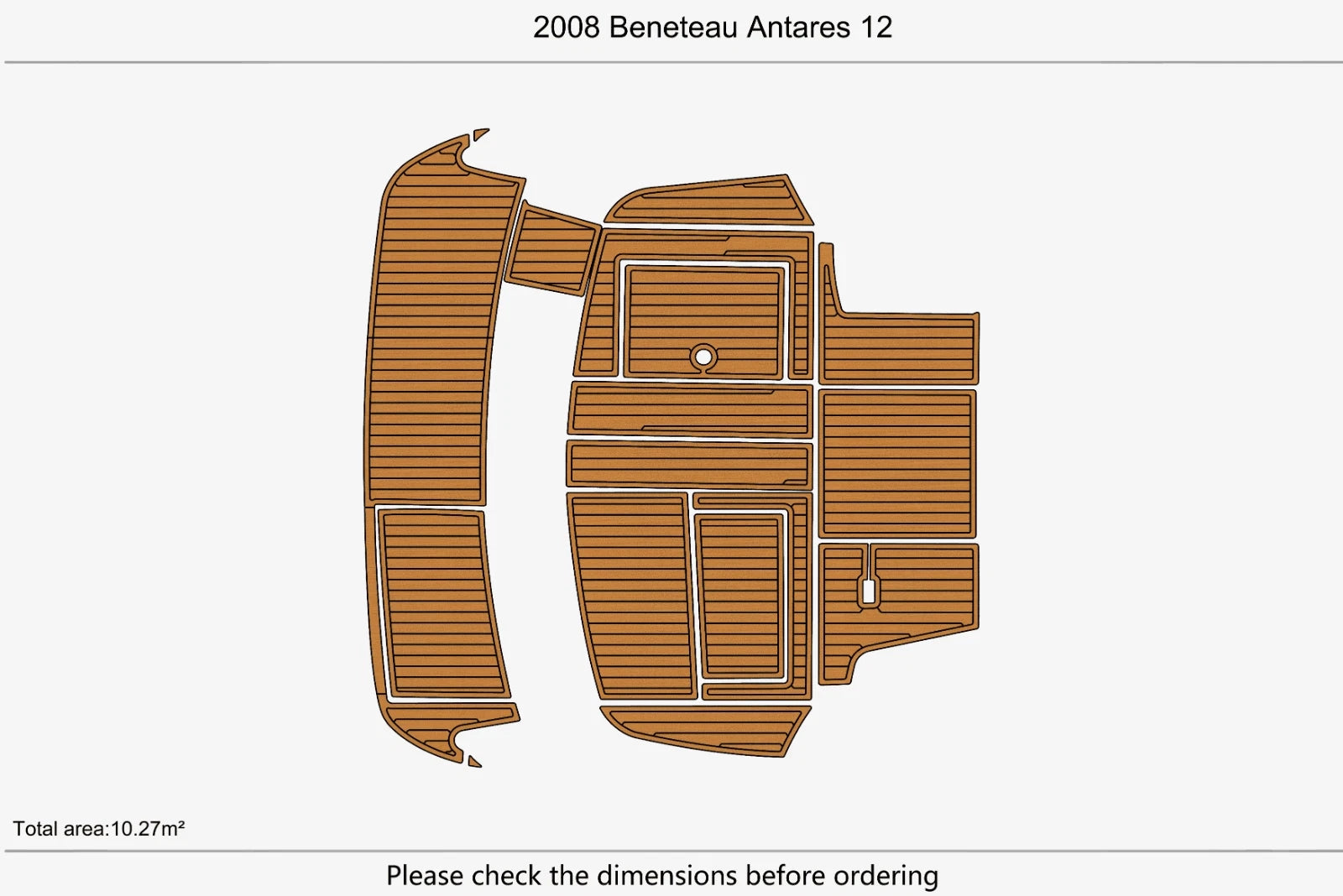 EVA Pads for Beneteau Antares 12 (2008) Cockpit Swim Platform Teak Deck