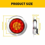 2X 4" 16LED Round Tail Light for Truck (2010–2023) Red/Amber