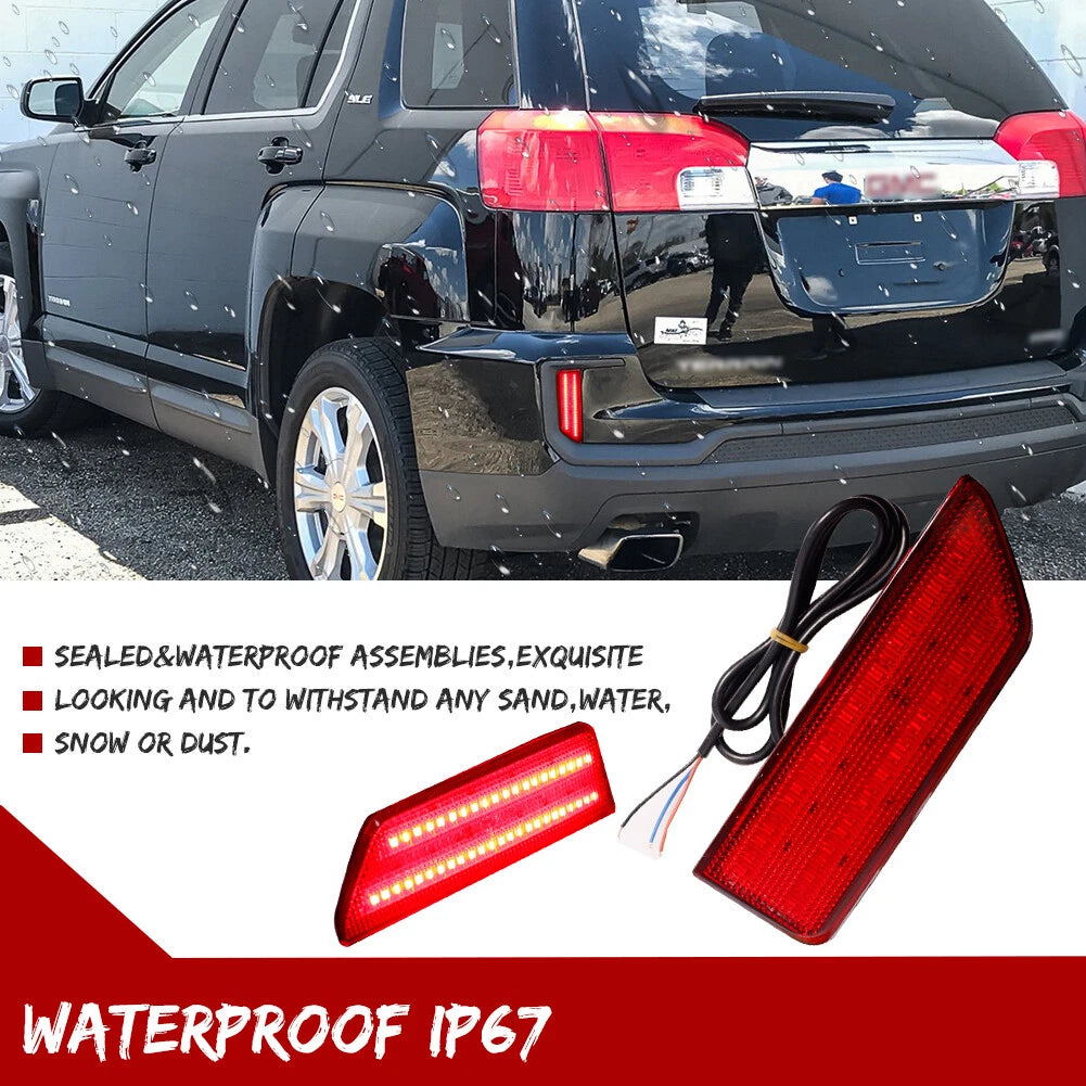 2X LED Rear Bumper Reflectors for GMC Terrain (2016–2017)