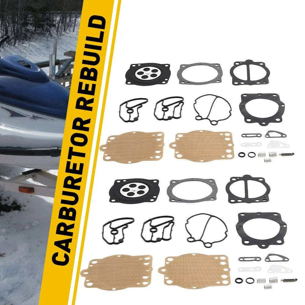 Set of 2 Carburetor Rebuild Kits for Polaris Freedom Genesis Octane Virage