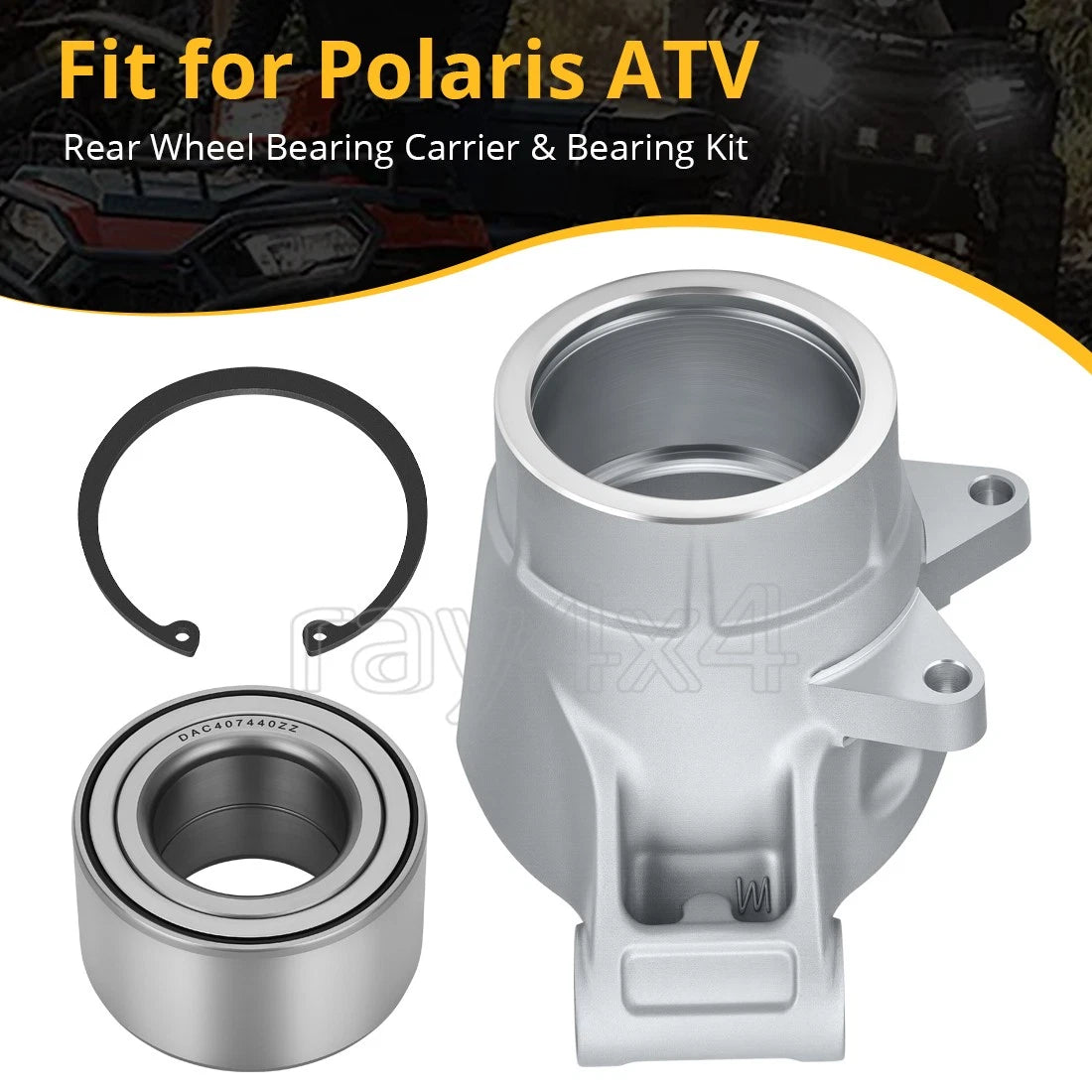 Rear Wheel Bearing Carrier Kit for Polaris Hawkeye 325 400 2x4 (2004–2008) Part # 5135563