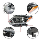 Headlight Assembly Set for Nissan Rogue (2014–2016) Clear Halogen