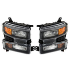 Set of 2 Tail Lights for Chevy Silverado 1500 (2019–2021) Black Halogen