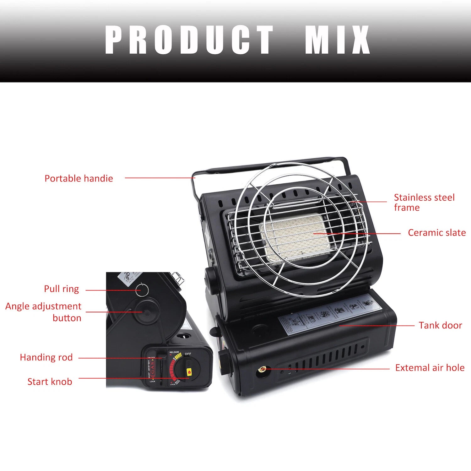 Butane LP Gas Ceramic Heater Burner for Camping Stove (Universal)