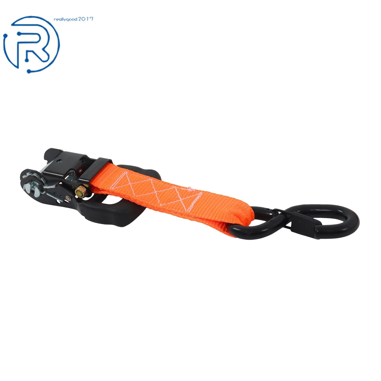 Set of 4 Tie Downs 1.6" × 8' Ratchet Straps 5208 lbs with S Hook Orange