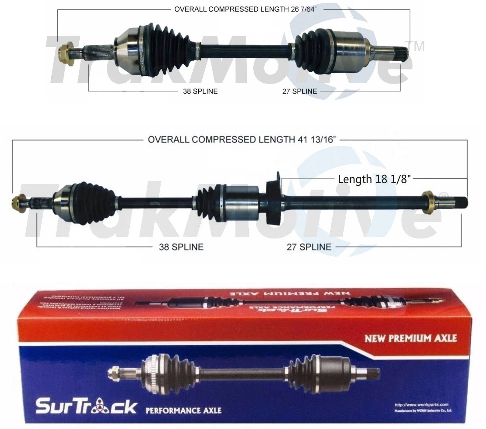 Set of 2 Front CV Axle Shafts for Ford Taurus, Flex, Lincoln MKS (FWD)