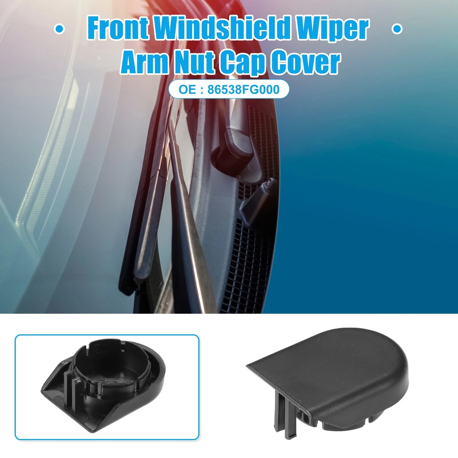 Wiper Arm Nut Cover Cap for Subaru Forester (2009–2011) - Black