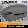 Leather Synthetic Door Panel Insert Cards for Ford Mustang (2005–2009) Gray