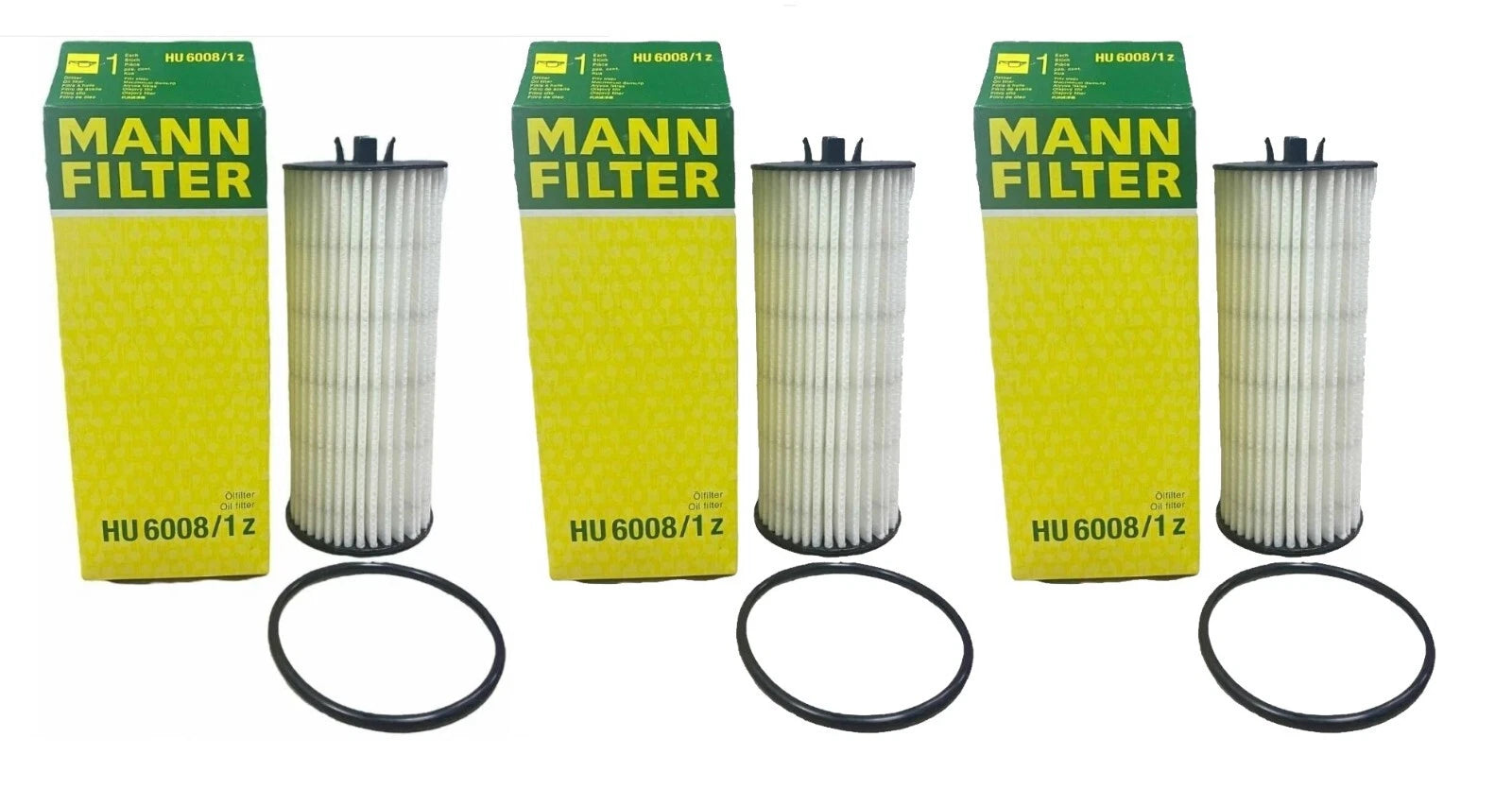 Set of 3 Engine Oil Filters HU 6008/1 for Aston Martin Mercedes-Benz