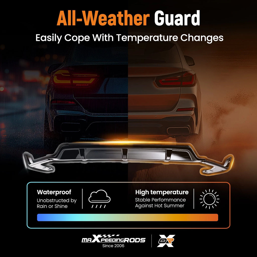 Gloss Black Rear Bumper Diffuser with Corner Aprons for BMW X7 G07 (2019–2025)