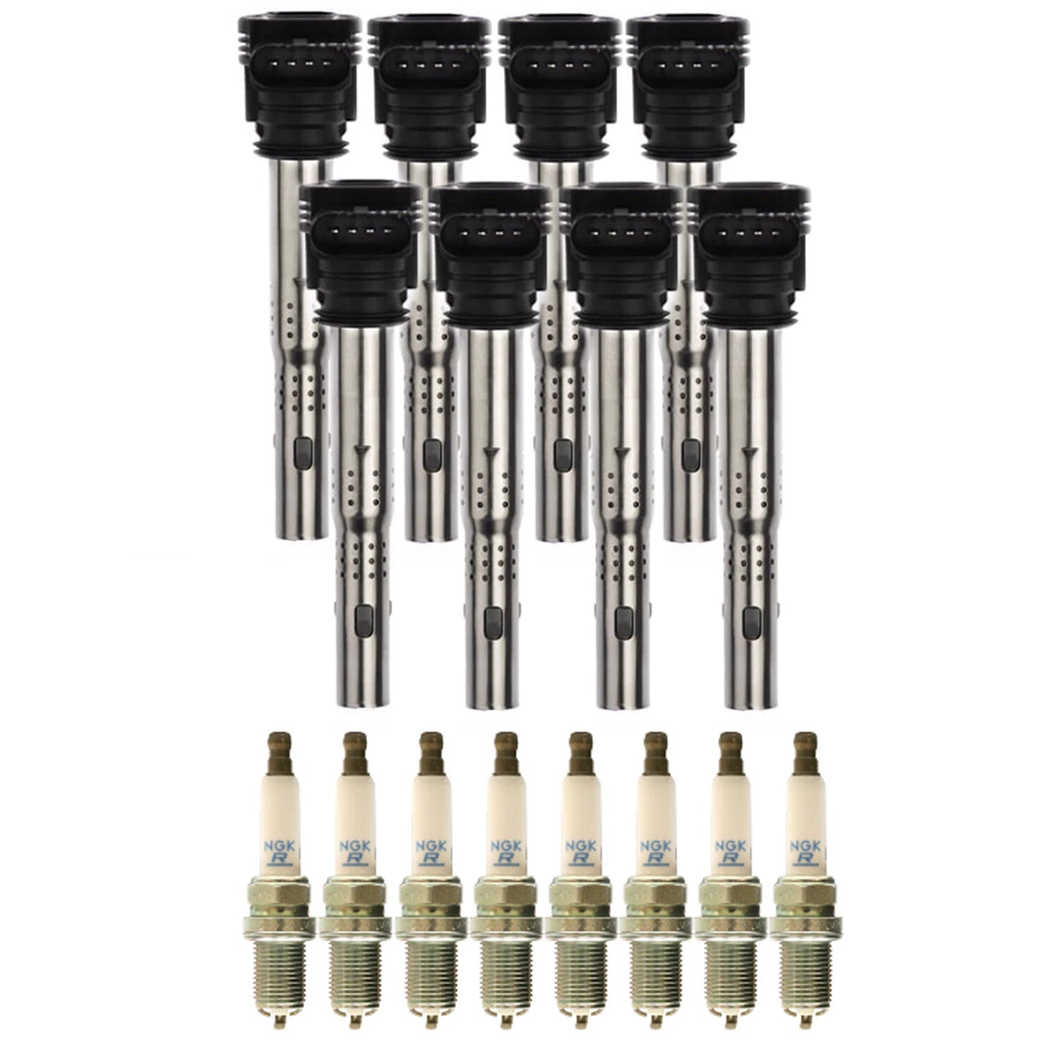 NGK 8 MOD Ignition Coils & Laser Platinum Spark Plugs for Audi RS4 (2002–2012)