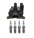 Denso Ignition Coil & 4 Iridium Spark Plugs Kit for Ford Focus (2000–2011)
