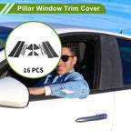 16 Pcs Pillar Window Trim for Chevy Cruze (2017–2021) Carbon Fiber Black