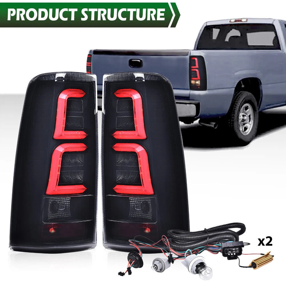 LED Tail Lights for Chevy Silverado GMC Sierra (1999–2006) Black Smoke