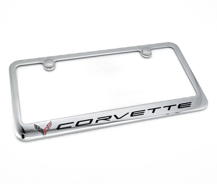 Chrome License Plate Frame Replacement for Chevrolet Corvette C8 (2020–2024)