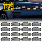 6LED Strobe Light Beacon for Universal Vehicles (White Amber)