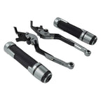 Titanium Extendable Brake Clutch Levers & Handlebar Grips for Kawasaki ZX636R (2003-2006)