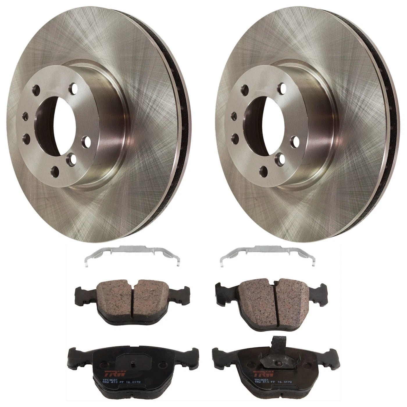 Set of 2 Brake Disc and Pad Kits for BMW 740, 540, 740iL