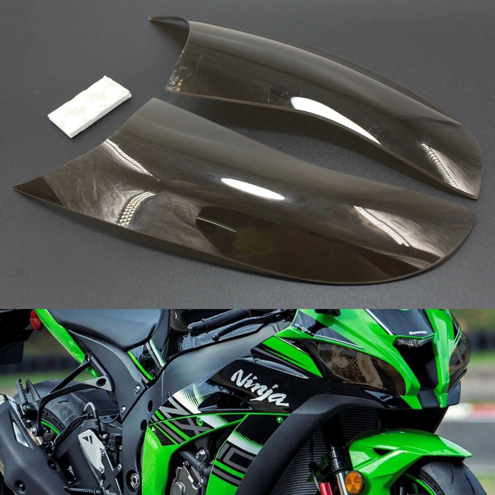 Front Headlight Lens Protection Smoke for Kawasaki ZX-10R (2016–2018) T9
