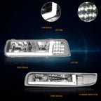 LED DRL Bumper Headlights for Chevy Silverado (1999–2002) - Chrome Housing