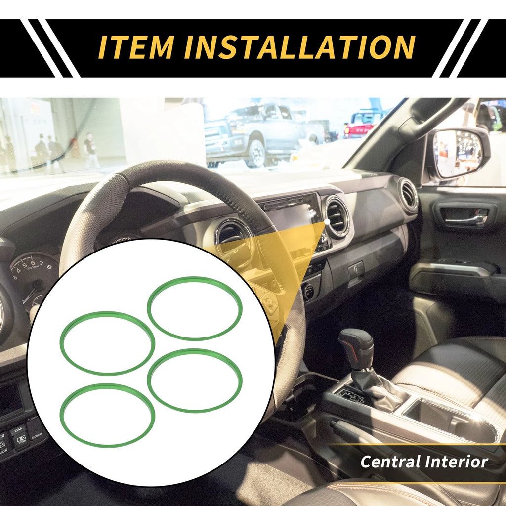 Set of 4 AC Vent Dashboard Decoration Rings for Toyota Tacoma (2016–2021) Green